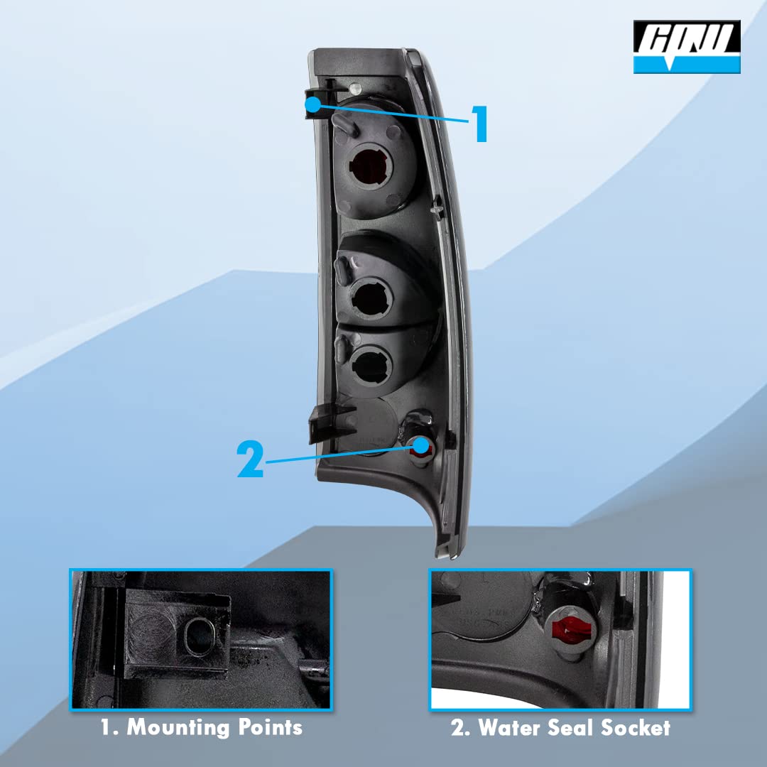 CPW Tail Lights Compatible with [1999 2000 2001 2002 2003 2004 2005 2006 Chevrolet Silverado] [2007 Classic Body] [1999-2003 GMC