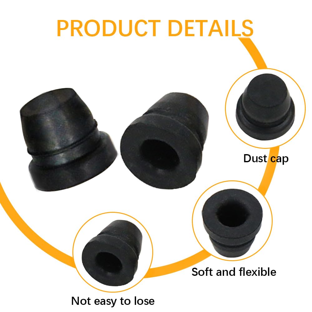 18PCS Black Brake Dust Cover, Rubber Dust Stem Cover, Grease Fitting Caps, Brake Caliper Bleeder Cap, Brake Bleeder Screw Cap, R