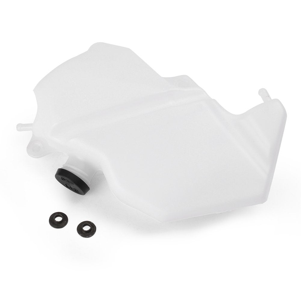 Mallofusa Motorcycle Radiator Water Coolant Reservoir Overflow Tank Replacement Compatible For Kawasaki Ninja Zx-6R 2009 2010 2011 2012 White