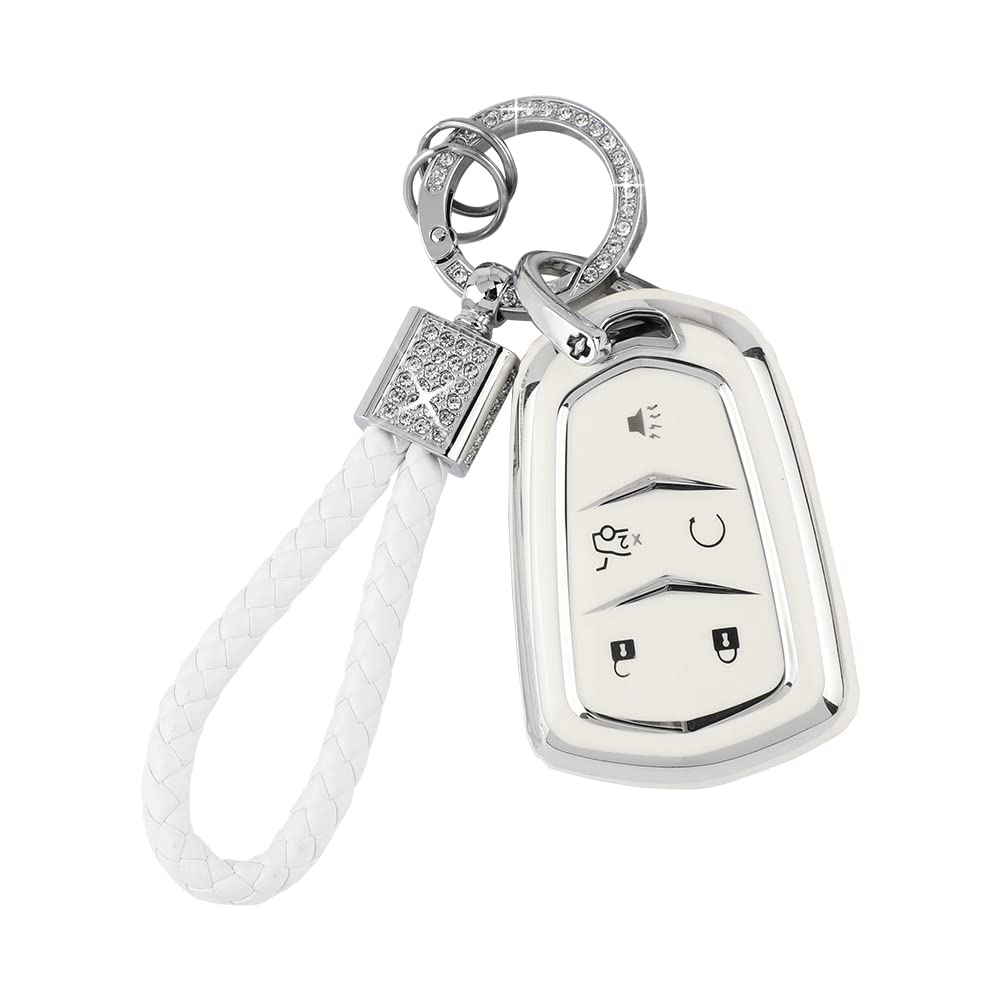 Pifoog Key Fob Cover For Cadillac Srx Cts Ct6 Xts Xt5 Xt6 Xt4 Ats Accessories Tpu 5 Button Keys Case Shell Protecor Glitter Car