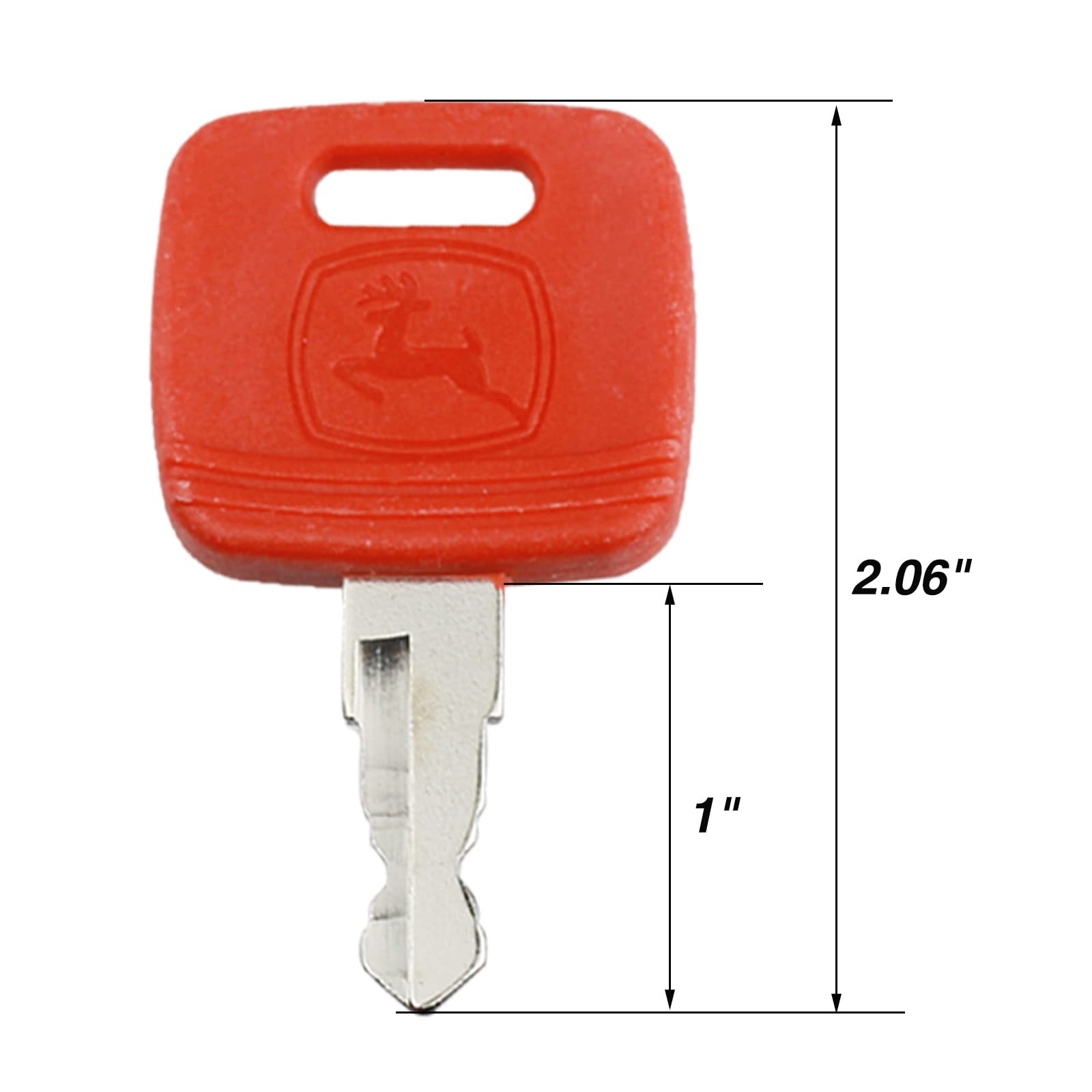 Ignition Key Re183935 Re71557 Key Replacement For J-Ohn Deere Tractor 2038R 5320 3120 3320 3720 4210 4320 4510 4710 5045E 5103 5