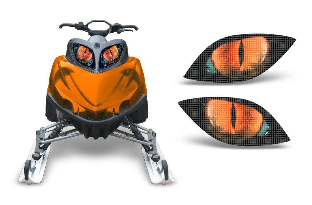 AMR Racing Snowmobile Headlight Eye Graphics Decal Cover Compatible with Arctic Cat M Series CrossFire - Eclipse Orange