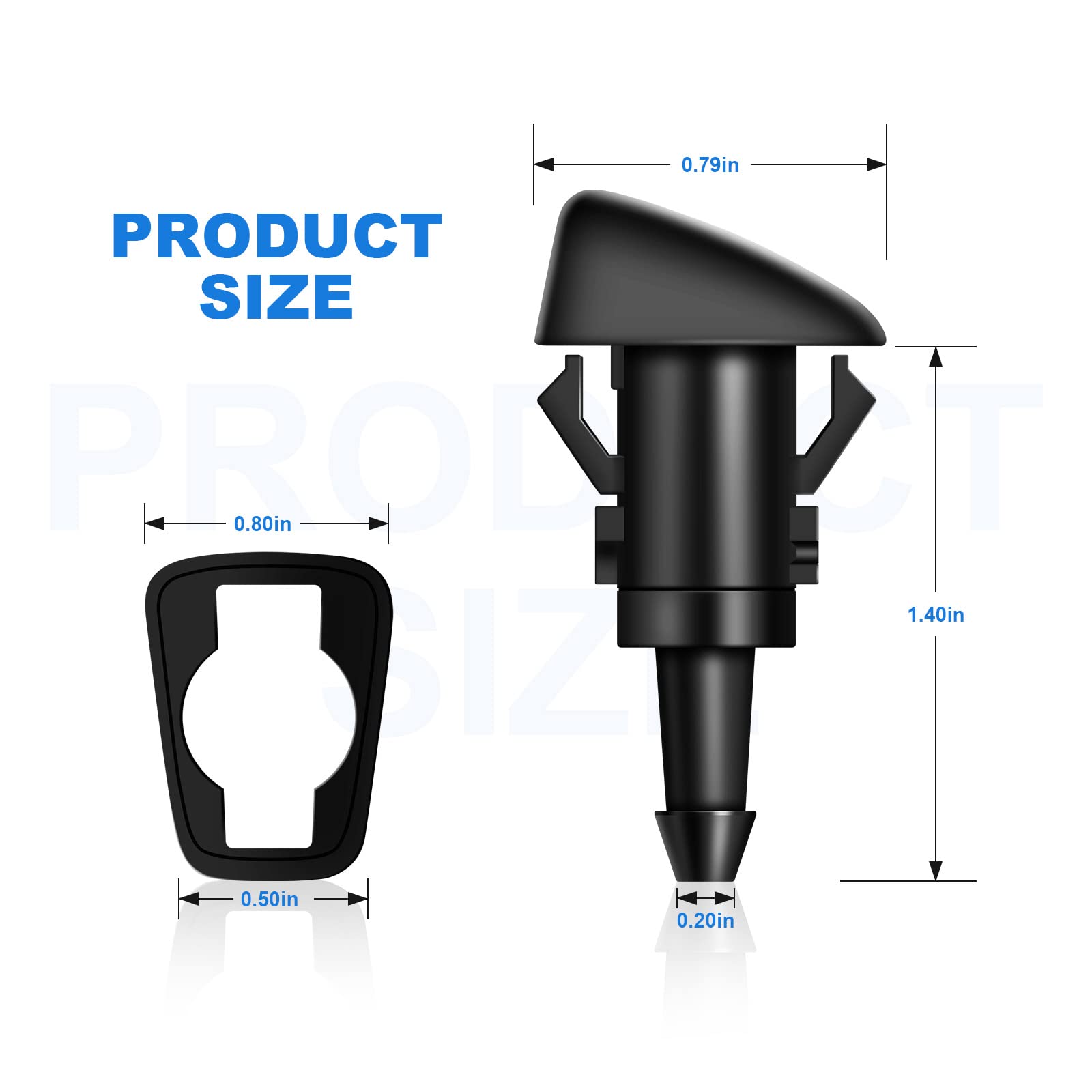 Weuaste 2 Pack Premium Front Windshield Washer Nozzles, Windshield Washer Nozzle Replacement For Chrysler, Dodge, Jeep, Ram, Windshield Nozzle Spray Jet Kit Replaces Oem #: 4805742Ab, 5116079Aa