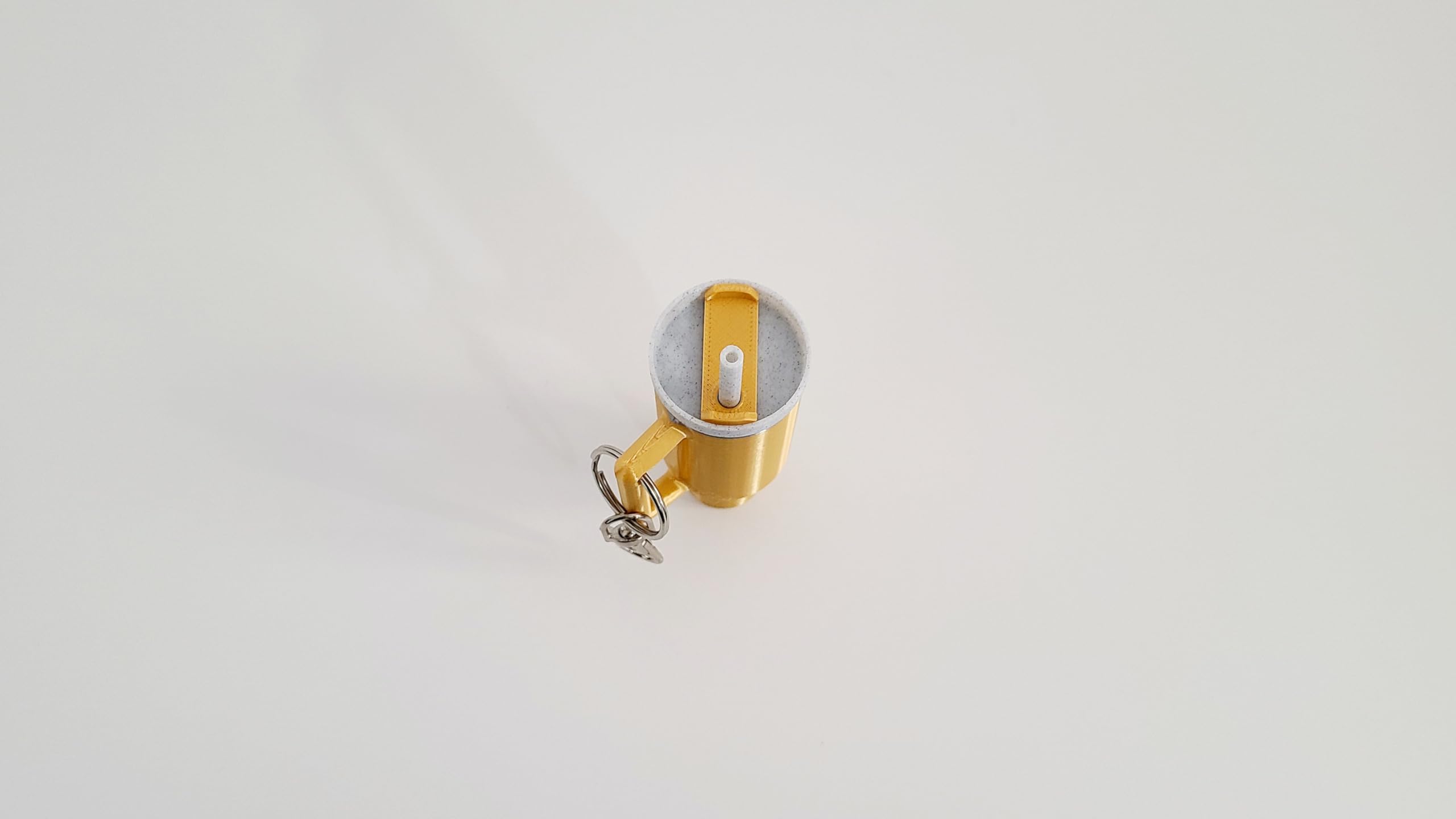 Miniature Stanley Tumbler Cup Replica Keychain - 3D Printed Desk Accessory (3 Pack: Shiny Gold)