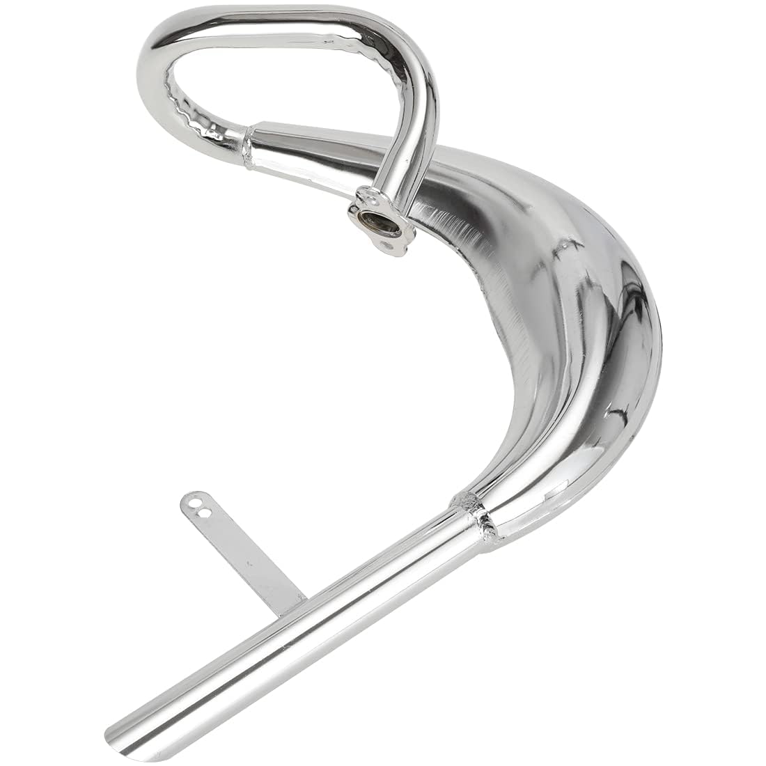 FVRITO Chrome Exhaust Muffler Expansion Chamber Pipe Silencer Gasket for 2 Stroke 50cc-100cc Gas Motorized Bicycle - Silver