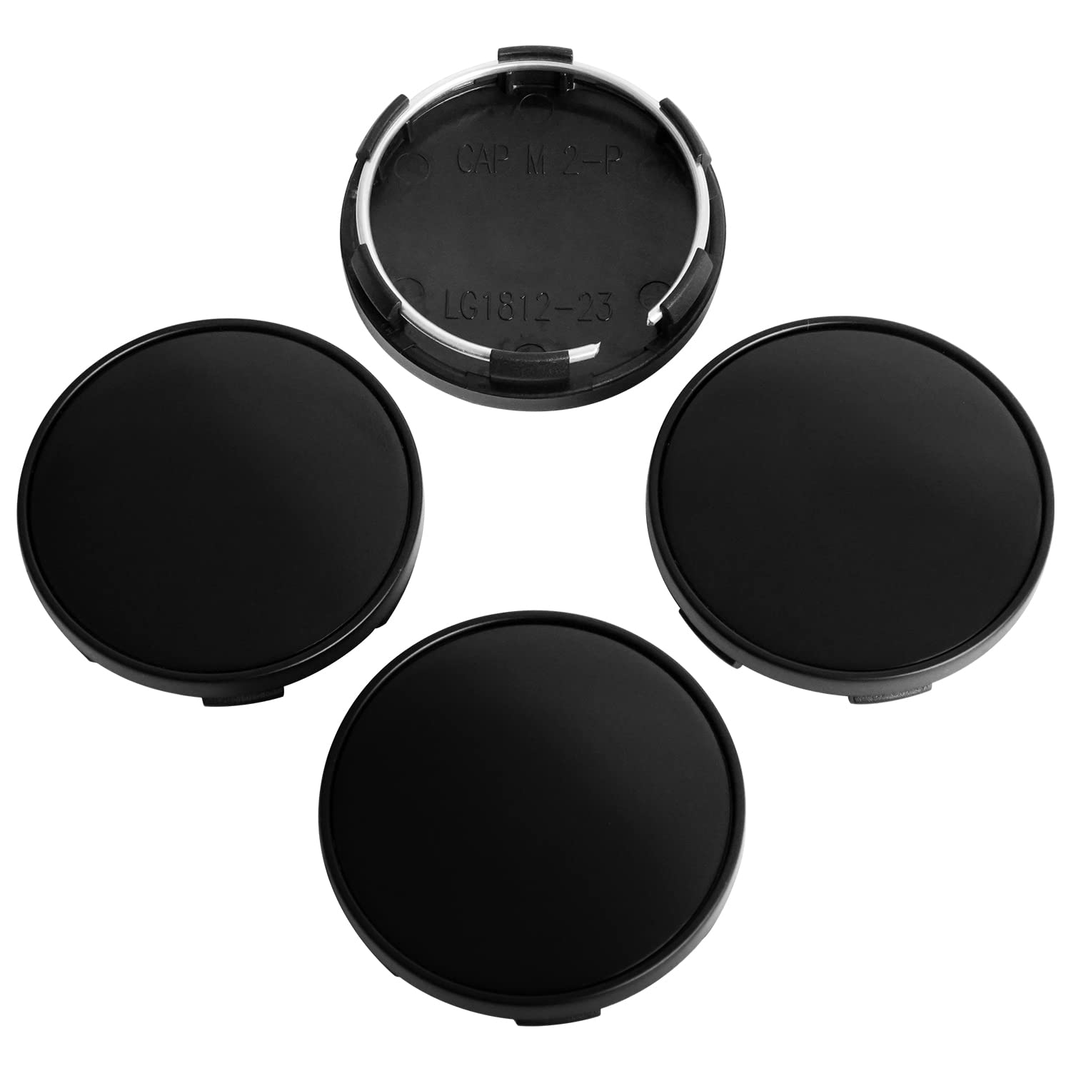Kitspro 2.2Inch 56Mm Wheel Center Caps, Pack Of 4 (Matte Black, Outer 56Mm, Inner 53Mm)