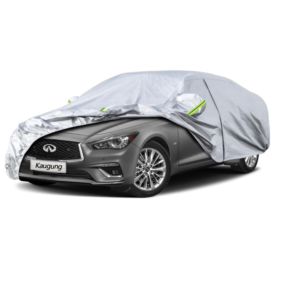 Kaugung 6 Layers Car Cover Custom Fit Infiniti Q50 Sedan From 2013 To 2025, Waterproof Car Cover All Weather For Automobiles Out