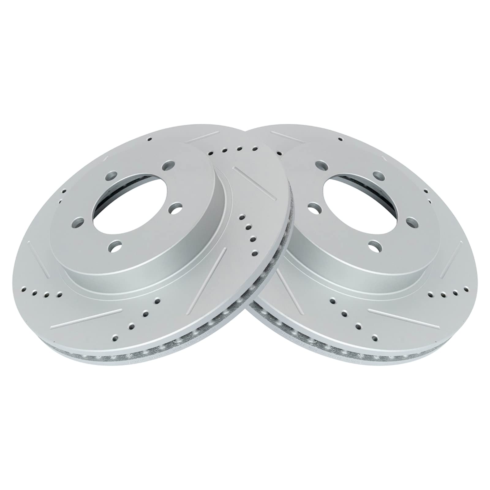 Trq Front Performance Brake Rotors Set Premium G-Coated Cross Drilled & Slotted Compatible With 2002-2005 Ford Explorer Mercury