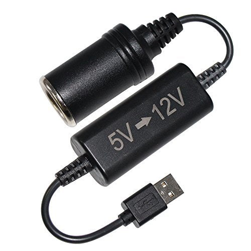 KUNCAN USB to Cigarette Lighter Socket - USB 5V to 12V Female Car Cigar Lighter Converter Cable, 5V to 12V Step Up Cable (0.7A-1
