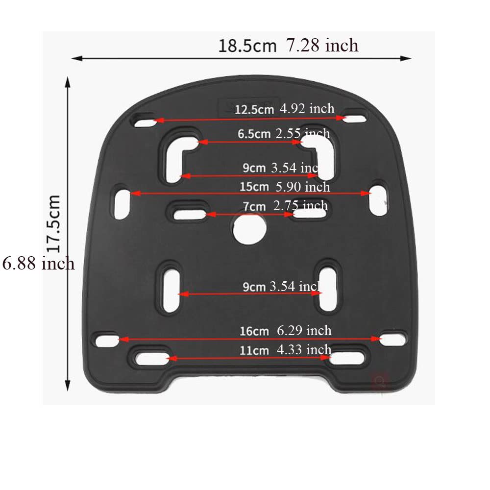 YehVeh Flat Mount Fitting Plate Adapter for Motorcycle Rear Luggage Rack Trunk Tail Box Top Cases Carrier Holder Shelf Quick Rel