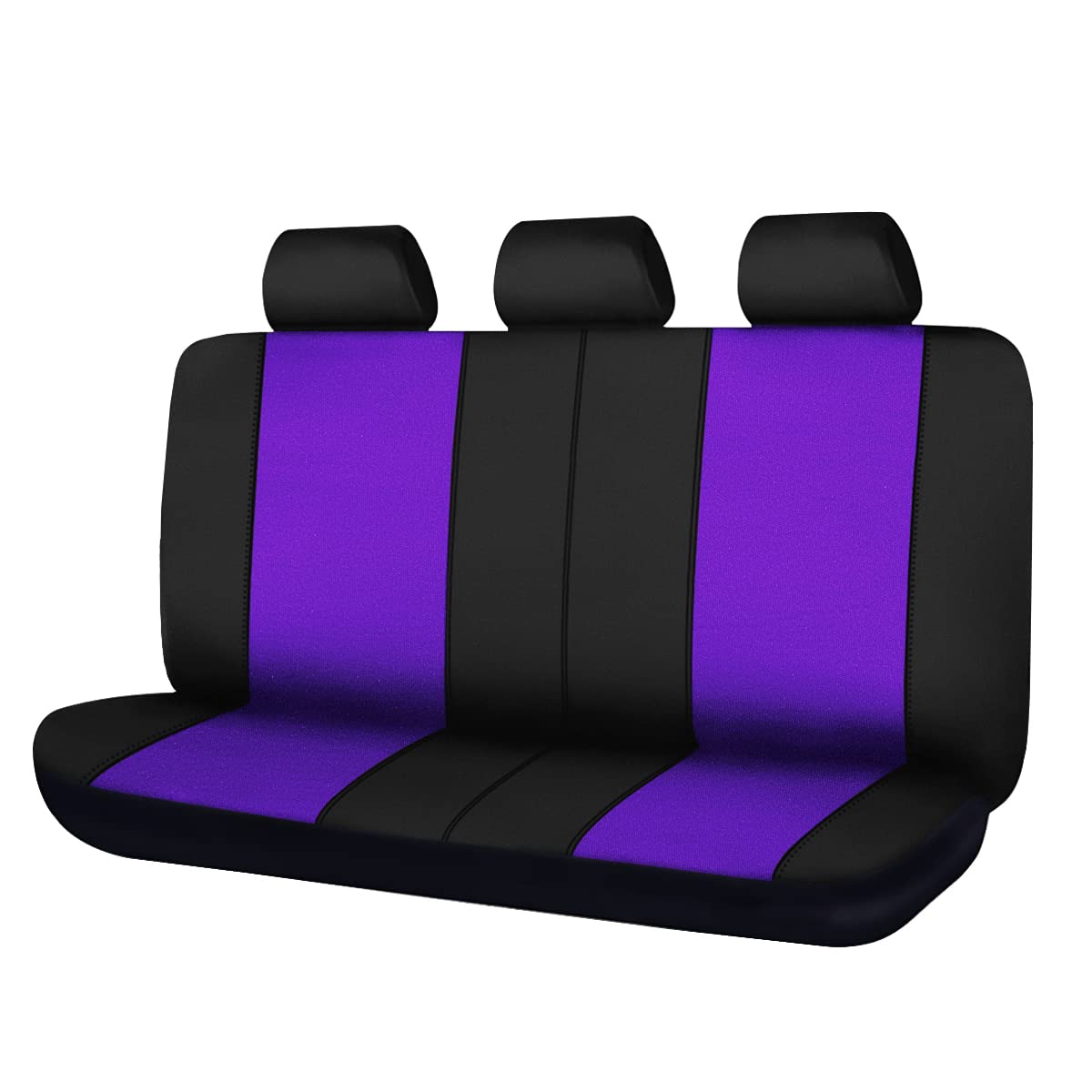Flying Banner Rear Bench car seat Covers car seat Protectors Split 40/60 50/50 60/40 (Black & Purple, Value)