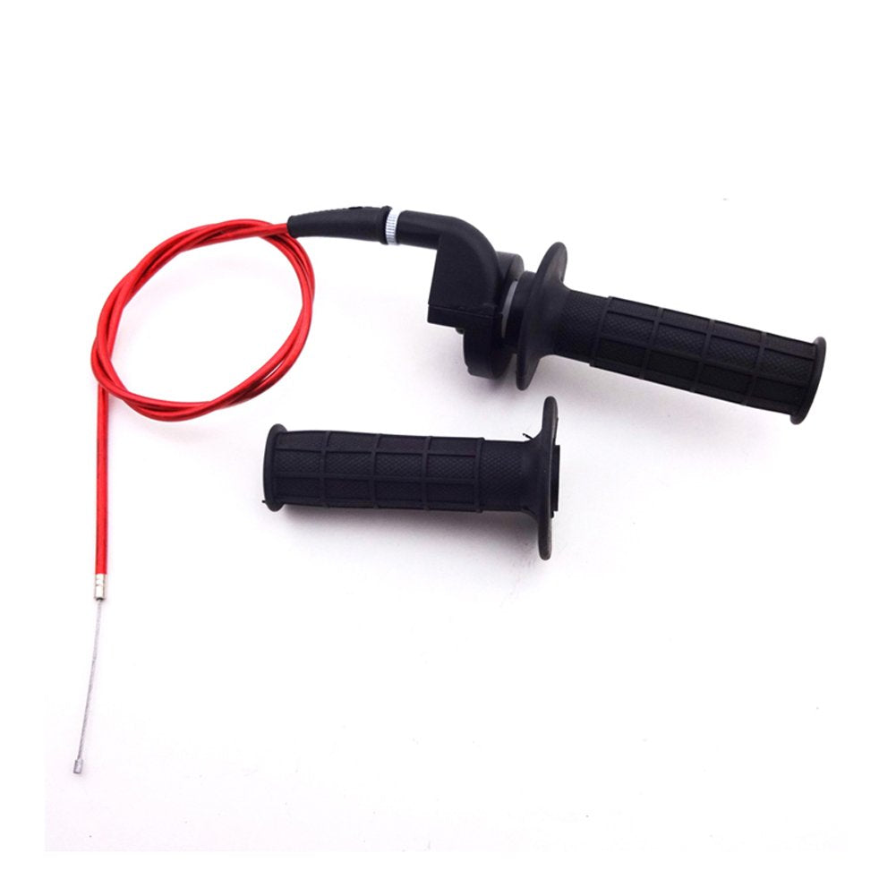 Tc-Motor Black Twist Throttle Handle Grips + Red Throttle Cable For Chinese Pit Pro Dirt Bike Xr50 Crf50 Crf70 Ssr Thumpstar Stomp 50Cc 70Cc 90Cc 110Cc 125Cc 140Cc 150Cc 160Cc