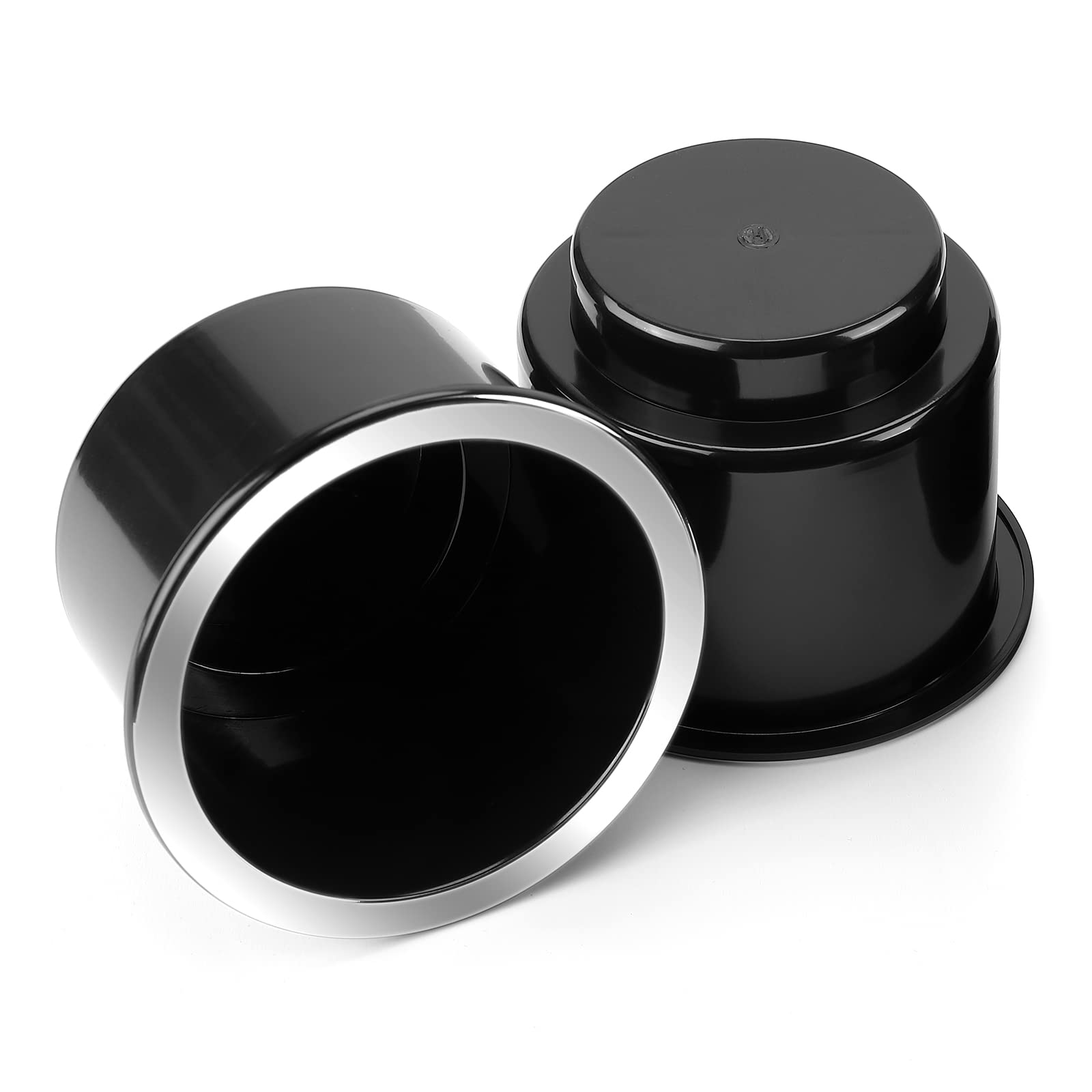Joytutus Cup Holder Insert 2Pcs For Rv Boat Car Couch Golf Cart, Elegant Chrome, Large Plastic Universal Drop In Cup Holder For Pontoon Table Sofa