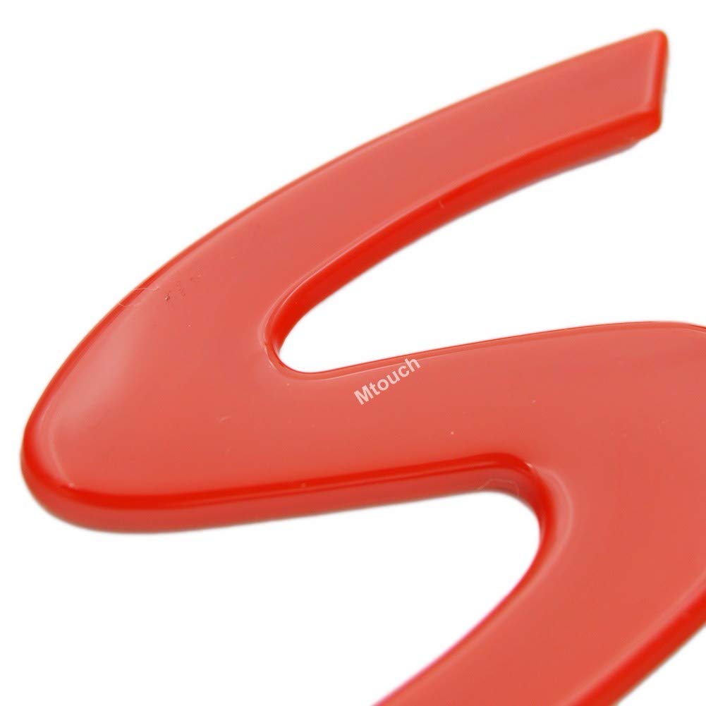 Zorratin Large red 'S' S Letter Rear Trunk Boot Lid Hatch Tailgate Emblem Badge for Porsche 911 Cayenne carrera turbo panamera boxster