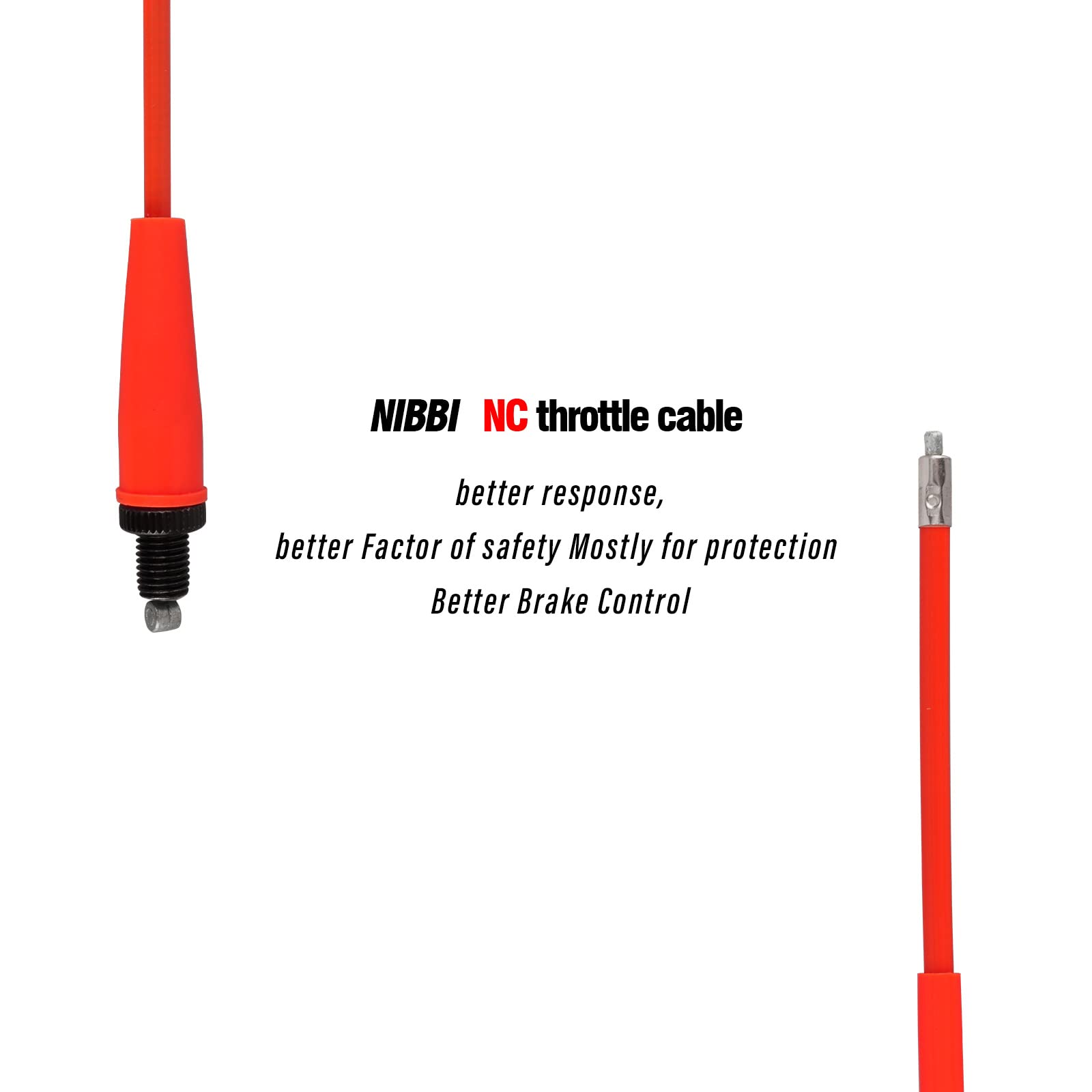 Nibbi Throttle Cable 40.3“, Universal Replacement Motorcycle 102.5Cm Adjustable Throttle Cable, For Dirt Bike Pit Bike Yamaha Kawasaki Honda Apollo Motocross