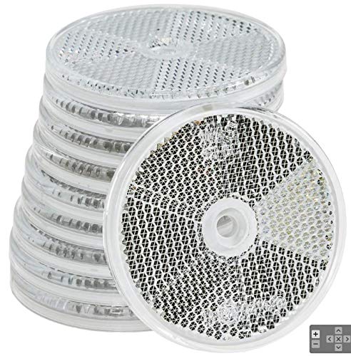 3.165 '' Clear Round Reflector White Pack Of 10 For Trailers Fence Gate Posts