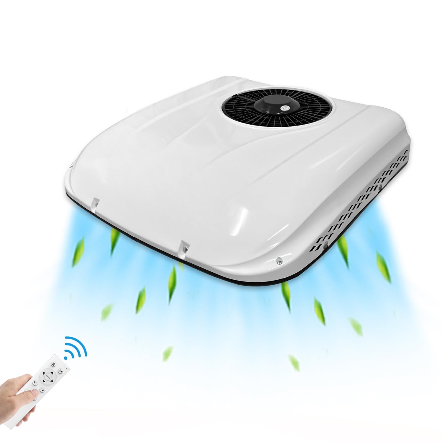 Aspligo 12v rv rooftop dc air conditioner 8000BTU 12 volt ultra-thin Electric Parking air conditioner 12 V A/C unit Fit for Moto