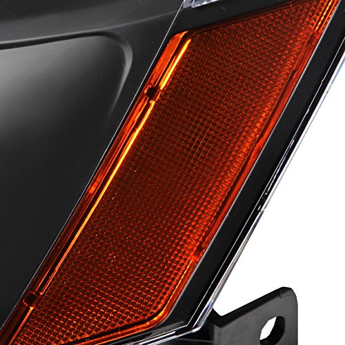 DNA MOTORING Headlight Assembly for 03-07 Honda Accord, Black Housing with Amber Corner, Model HL-OH-HA03-BK-AB