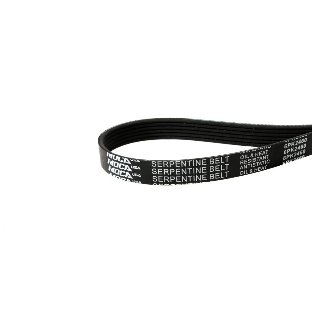 MOCA 6PK2460 EPDM Serpentine Belt for 90-95 Chevy K2500/K1500 5.0L 5.7L & 90-96 GMC C2500/K2500 5.7L & 10-12 Land Rover LR4 5.0L