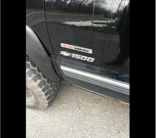 Yoaoo 2Pack OEM 8.1L Vortec Emblem Engine Badge for Silverado Z71 Sierra - Chrome Black