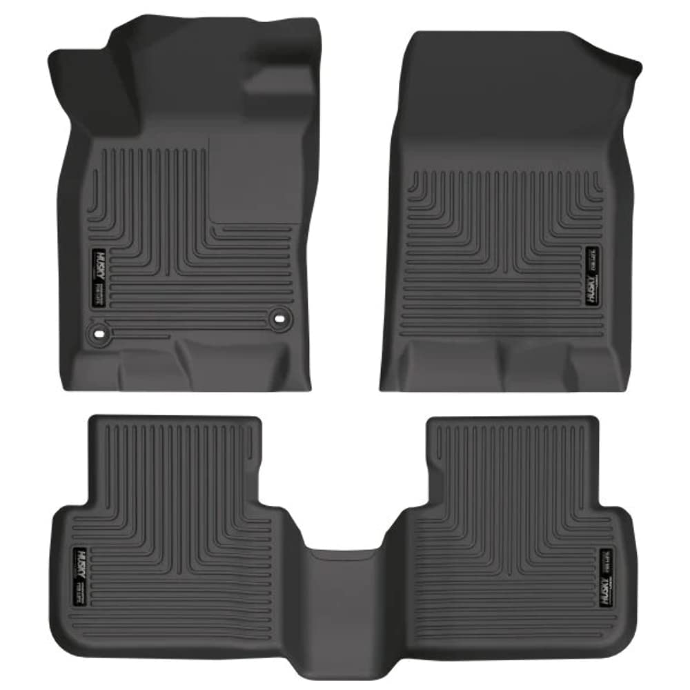 Husky Liners Weatherbeater Floor Mats | Fits 2022-2024 Honda Civic Hatchback/Sedan; 2023-2024 Acura Integra Hatchback | Front & 2Nd Row, 3-Pc Black - 95521