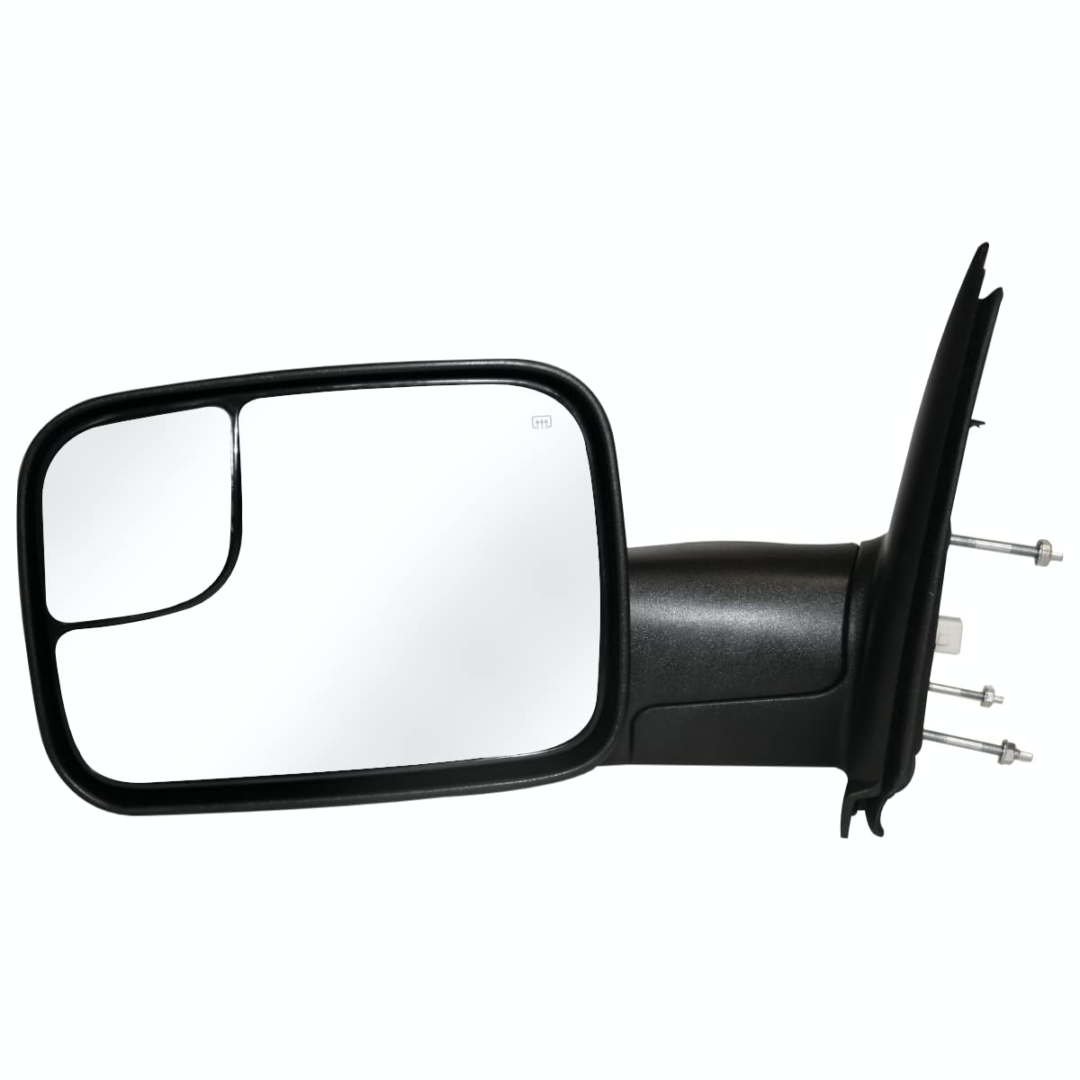 Autoshack Driver Towing Mirror Power Black Textured Heated Manual Folding Replacement For 2002-2009 Dodge Ram 1500 Ram 2500 Ram 
