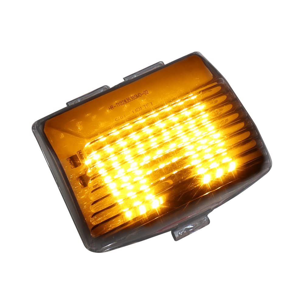 DTR2017 Smoked Front Amber LED Fender Tip Lights for Harley Heritage, Sportster, Road Glide Touring Fatboy Softail Electra Glide