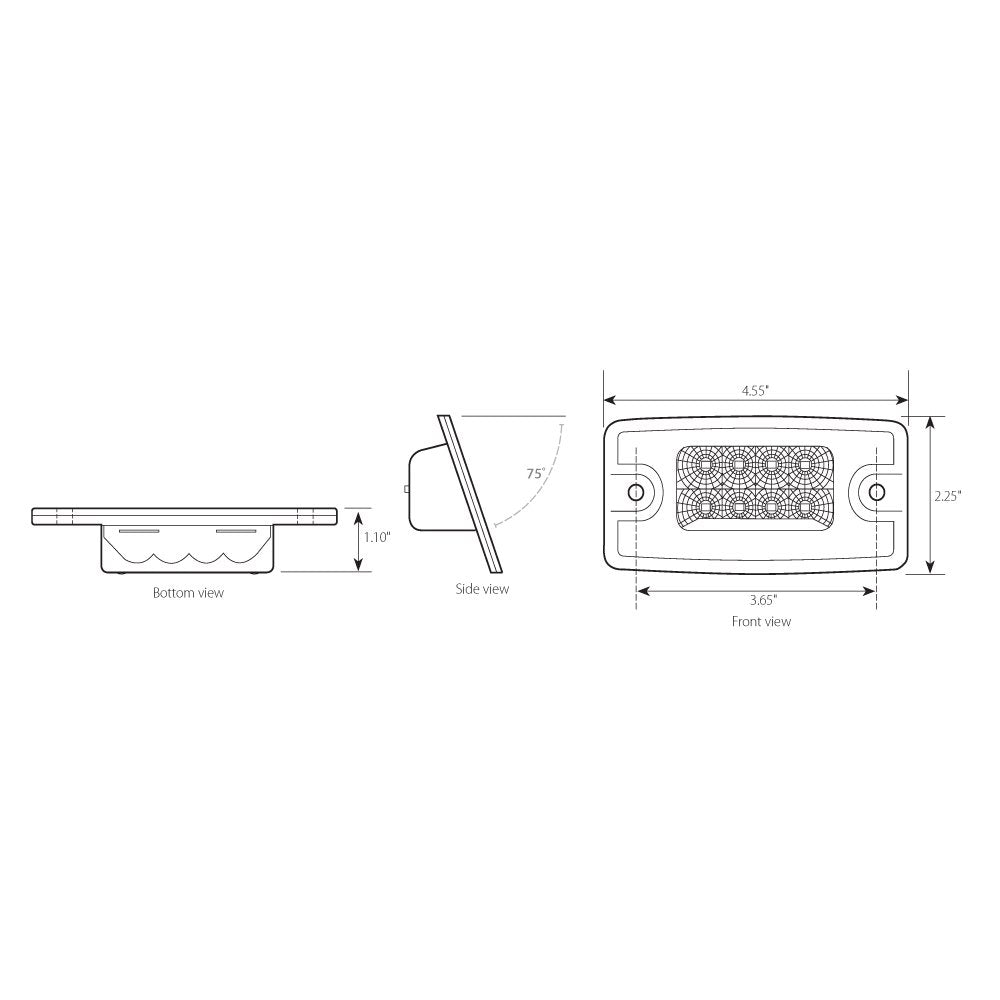 Gg Grand General 76320 Amber Rectangular Spyder 8-Led Visor/Cab Marker Sealed Light For Freightliner Century/Columbia