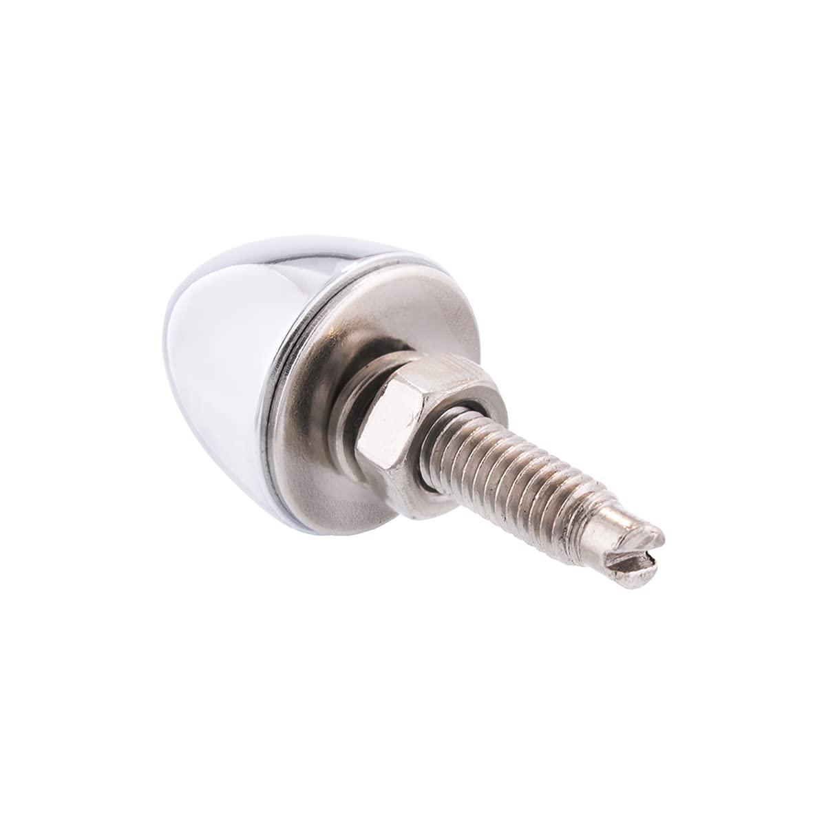 United Pacific Universal Chrome Bullet License Plate Fastener Screw Caps For Standard License Plates, 1-Inch Stud W/Metric M6 X