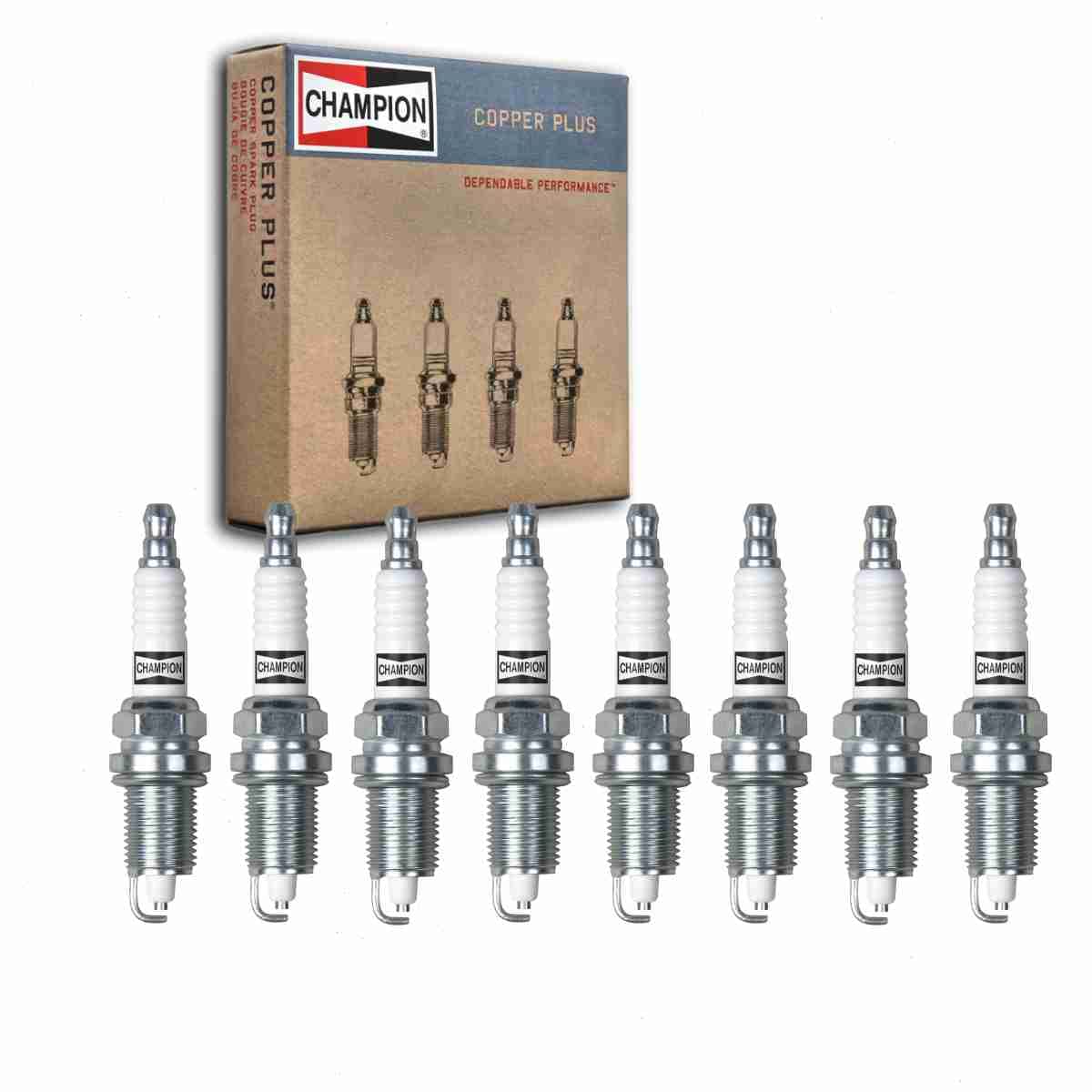 8 pc Champion Copper Plus Spark Plugs compatible with Dodge Durango 5.2L 5.9L V8 1998-2003