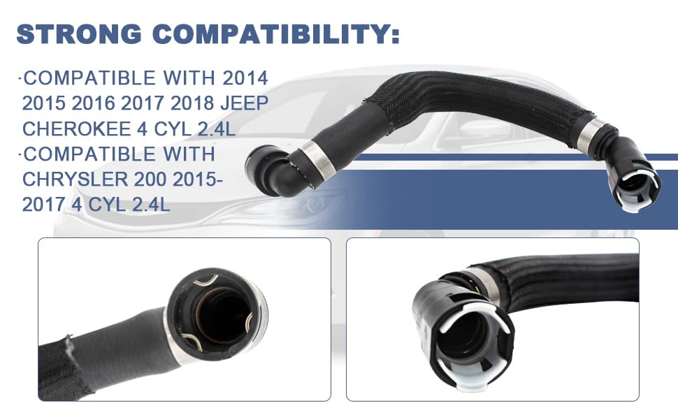 Cool Star 68199254Ab 68199254Aa Hvac Heater Hose Connector Compatible With 2014-2018 Jeep Cherokee 2.4L And Compatible With Chrysler 200 2015-2017