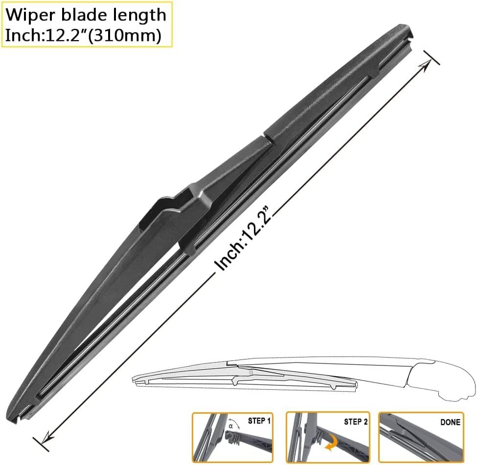 Autoboo 24''+14'' Windshield Wipers With 12'' Rear Wiper Blades Replacement For Fiat 500 2011 2012 2013 2014 2015 2016 2017 2018