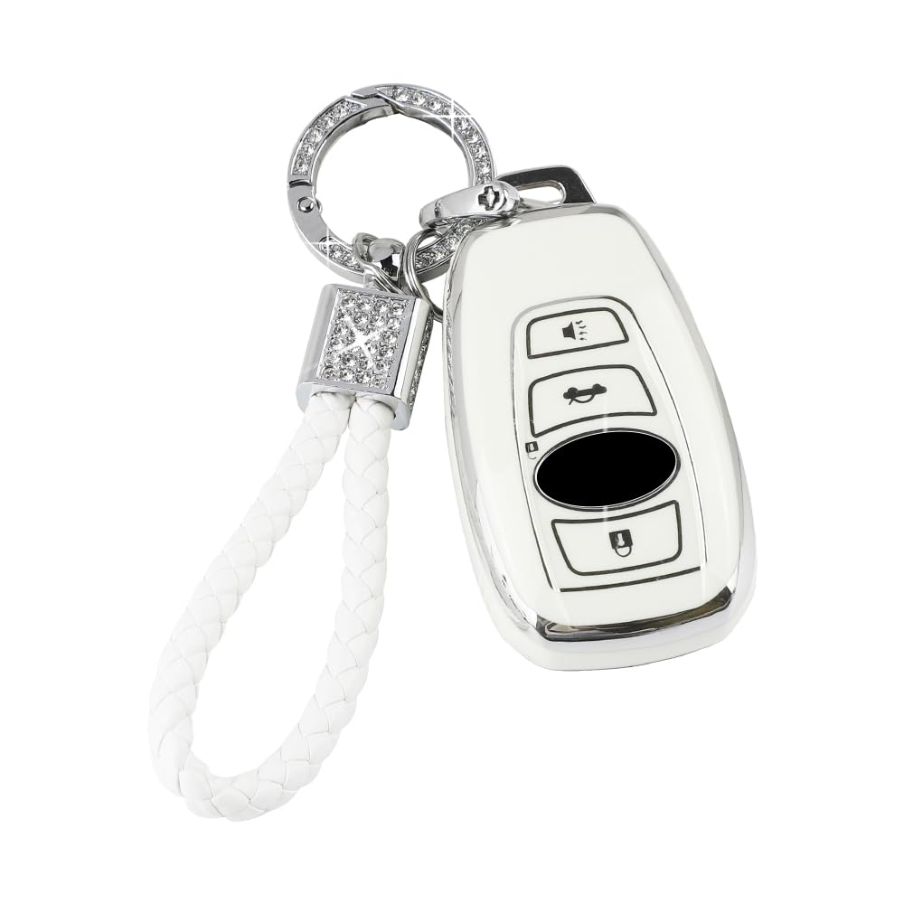 Pifoog Key Fob Cover For Subaru Tpu Keys Case Shell Protector 4 Button Bling Keychain For Subaru Outback Crosstrek Ascent Imprez