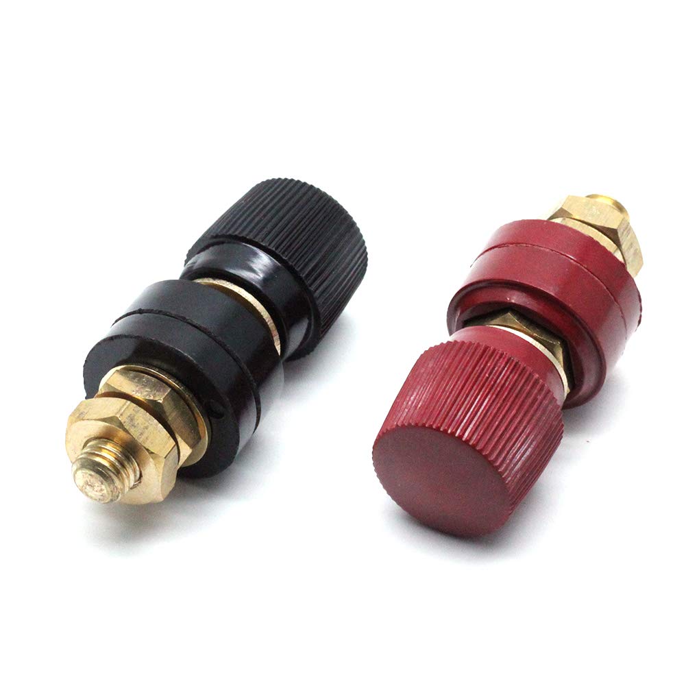 Lc Lictop 5/16” Stud Premium Remote Battery Power Junction Post Connector Terminal Kit,Pack Of 2 (8Mm Red & Black)