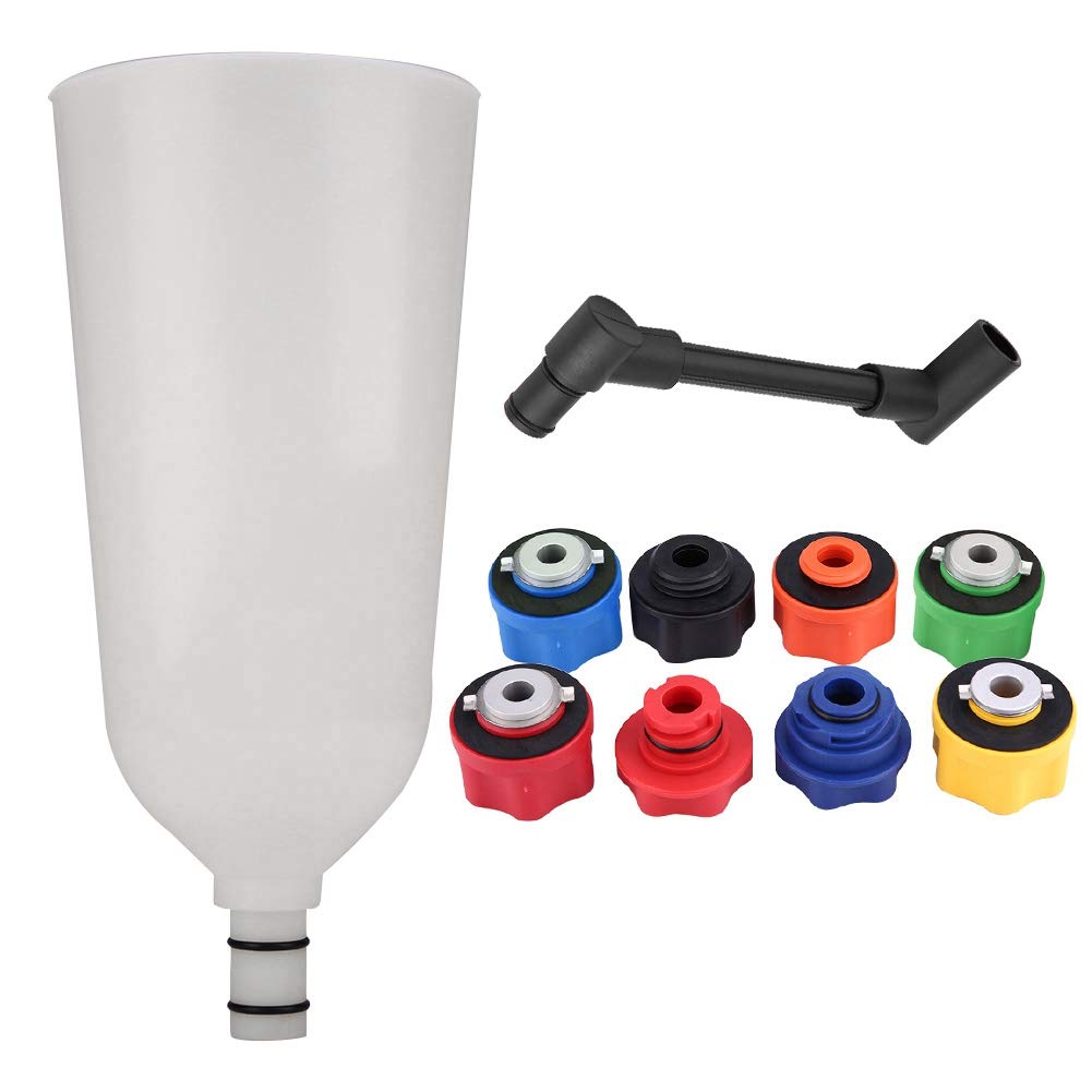 Kimiss Oil Funnel Kit, 10Pcs Car Engine Plastic Oil Funnel Adaptor Filling Set With Swivel Offset Extension Tube Automobile Car 