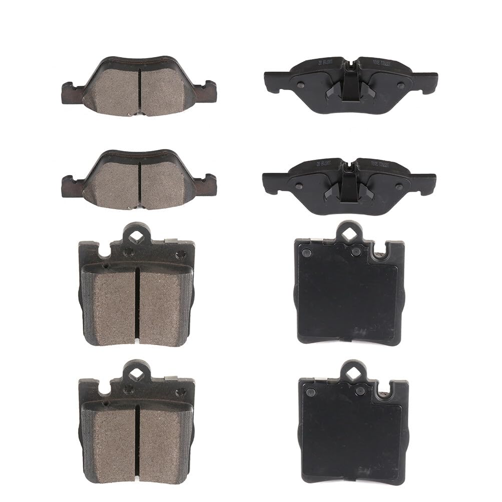 Cciyu D853 D876 Front & Rear Semi-Metallic Disc Brake Pads Kit For Mercedes-Benz Clk320 00-03, Clk430 00-03, E300 98-99, E320 98