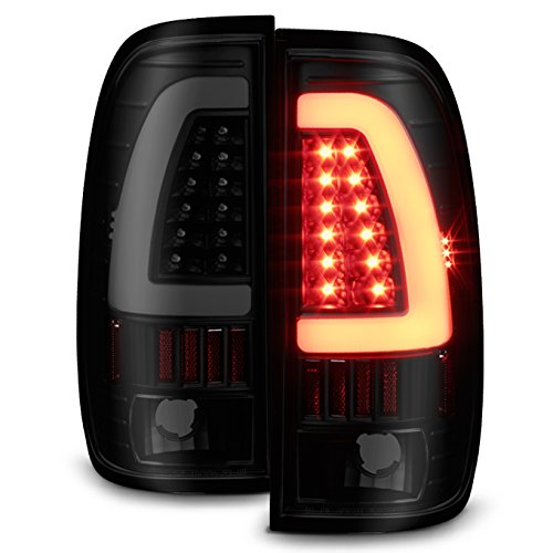 Akkon - For Black Smoked 1997-2003 Ford F150 99-07 F250 F350 Led Tube Tail Lights Lamps Pair Left And Right