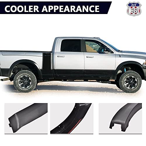 Pit66 Fender Flares, Compatible With 2002-2008 Dodge Ram 1500/2003-2009 Ram 2500 3500 (Do Not Fit Dually Models) Textured Factory Style Black Polypropylene Wheel Cover 55276209Ac