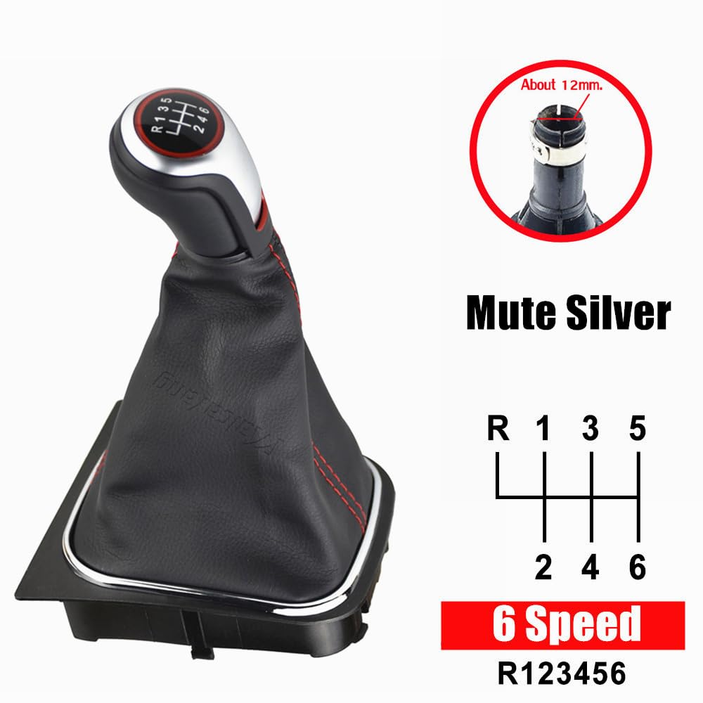 Malcayang 6 Speed Gear Shift Knobs Boot Cover For Golf Mk5 Mk6 Mk7 Scirroco Eos