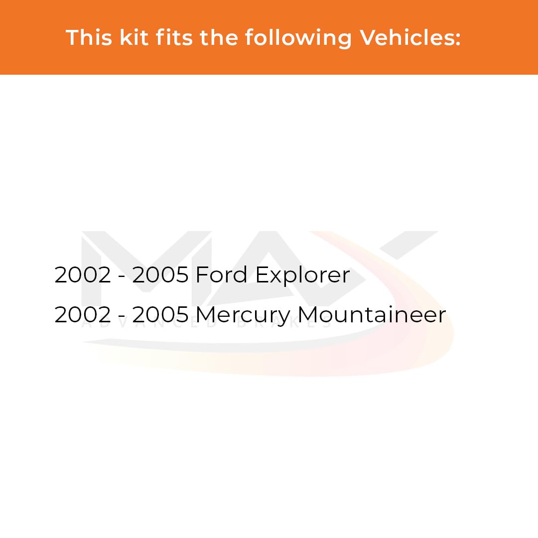 Max Advanced Brakes Rear Brake Kit Compatible With 2002-2004 2005 Ford Explorer Compatible With Mercury Mountaineer Replacement