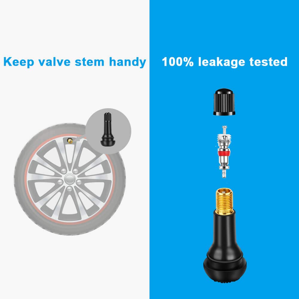 Riseuvo 5pcs TR413 Tire Valve Stem - Rubber Snap-in Valve Stems, Tire Valve for 0.453 Inch Rim Hole