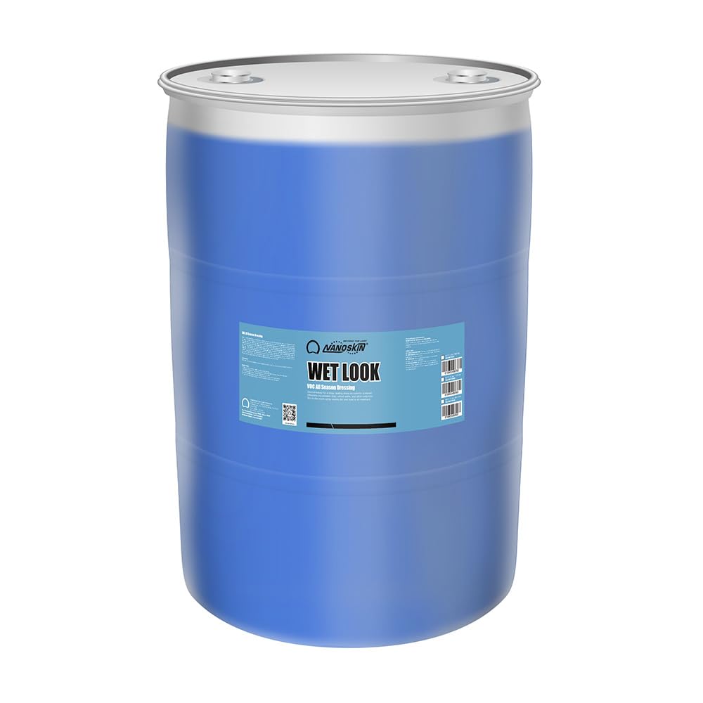 Nanoskin WET LOOK All Season Dressing 55 Gallons -Exterior Rubber & Plastic Solvent Based Dressing for Car Detailing | Produces 