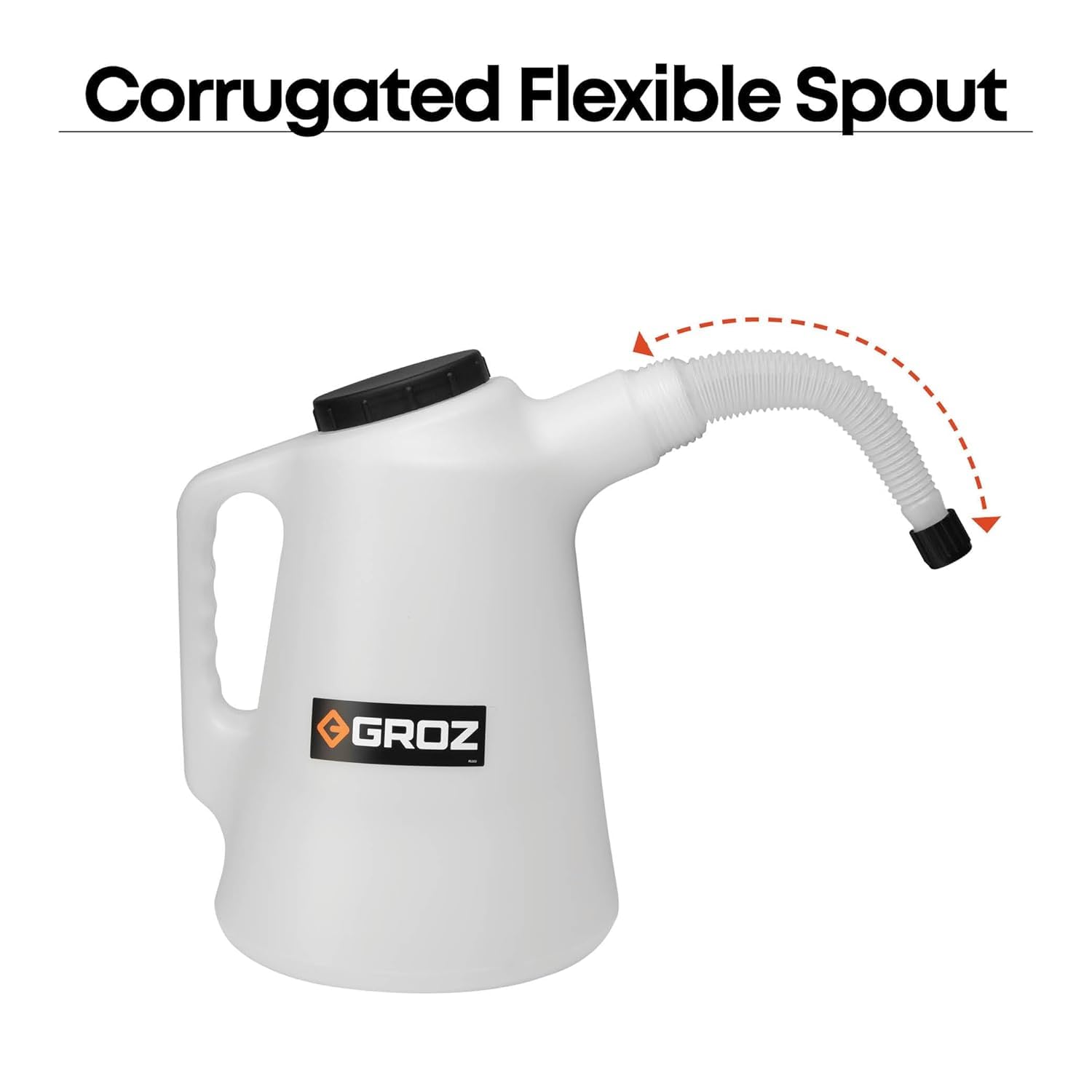 Groz 8-Liter High Density Graduated Measuring Container | Flexible Spout (41882)