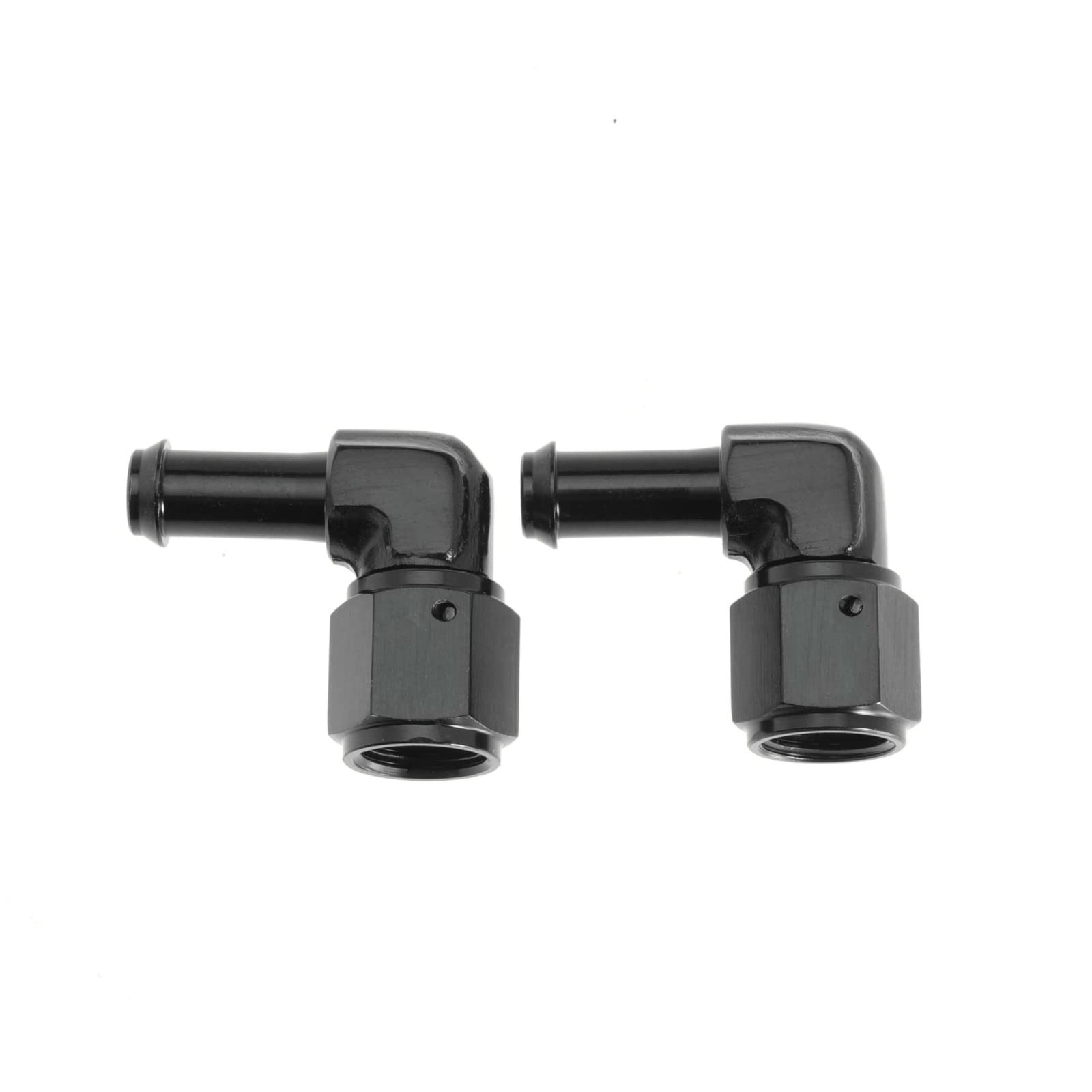 Female An6 To 3/8 Hose Fuel Fittings 90 Degree Swivel Oil Line Pipe Adapter Black 2Pcs