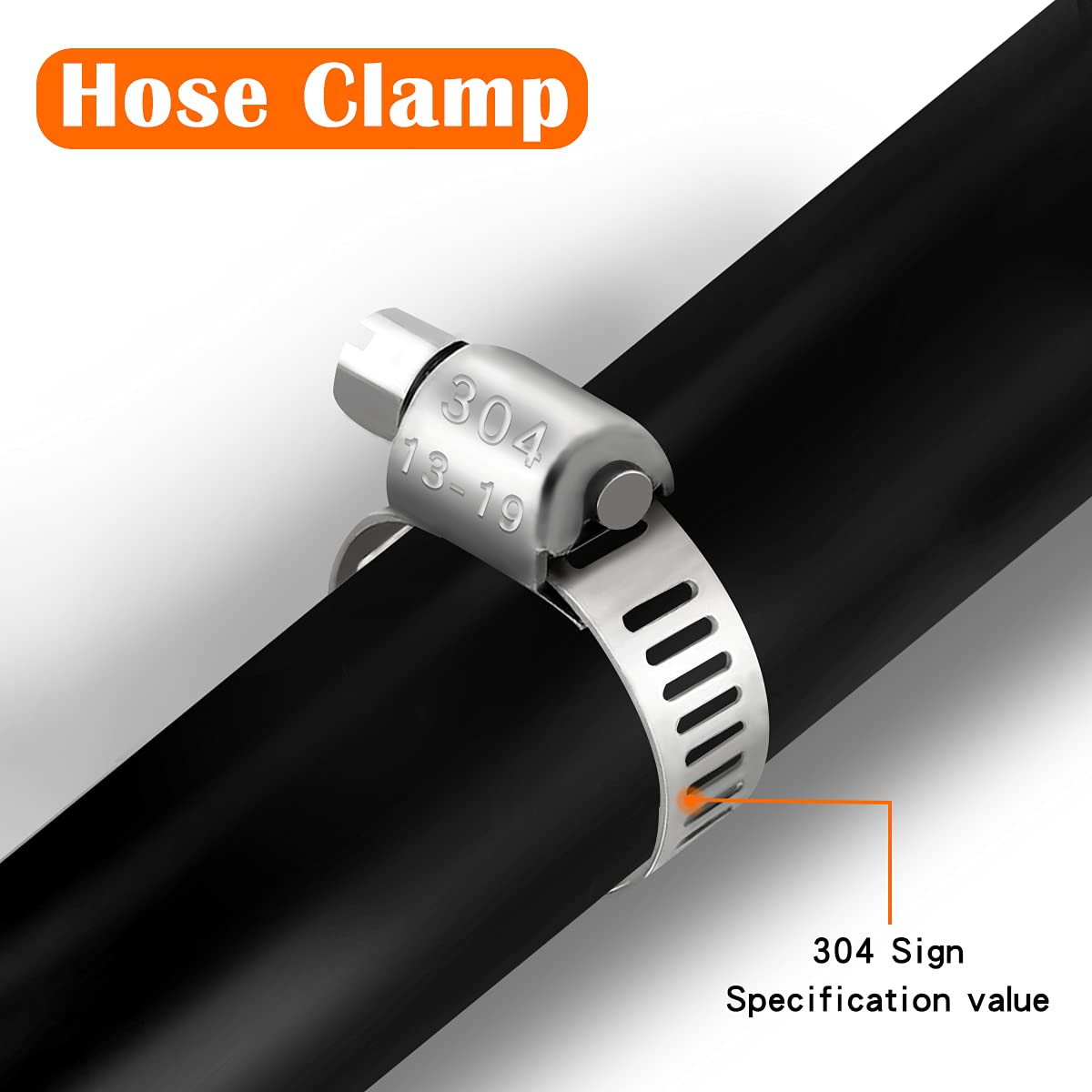 Dianrui 175 PCS Hose Clamps Assortment Kit 1/4 ''-2 '' (6-51mm) 304 Stainless Steel Heavy Duty Hose Clamps, Worm Gear Hose Clamp