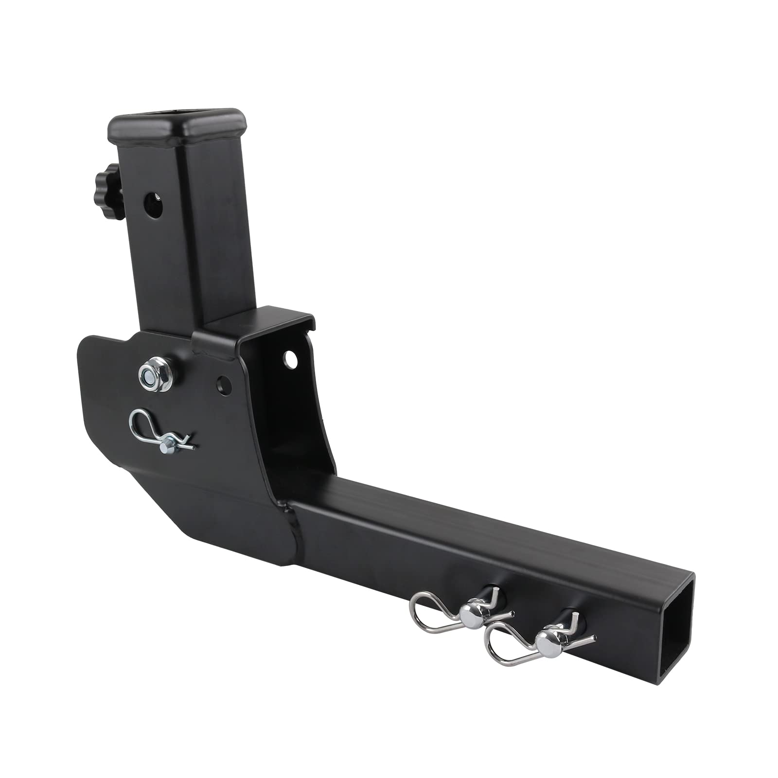 JDMSPEED Trailer Hitch Folding 2 Trailer Hitch 500LB Capacity Shank Mount Cargo Wheelchair Carrier Adapter