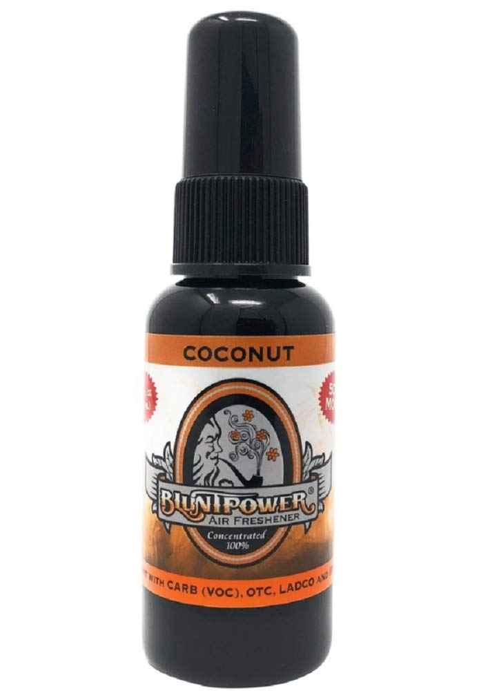 BluntPower 1 Ounce Bottle Oil Based Concentrated Air Freshener and Oil for Burner, Coconut