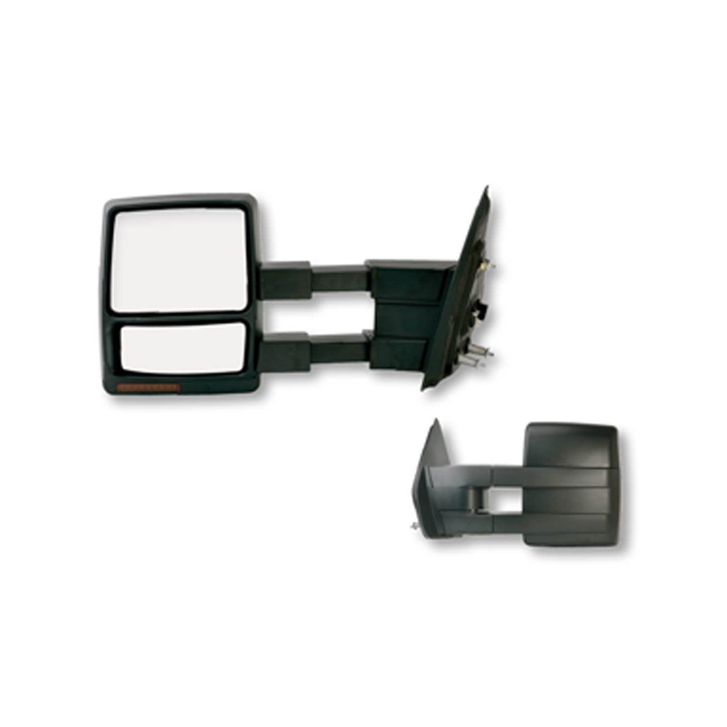 Fit System - 61185-86F Towing Mirror Pair for Ford F150 extendable, w/Turn Signal/Puddle lamp, Textured Black, Foldaway, Heated