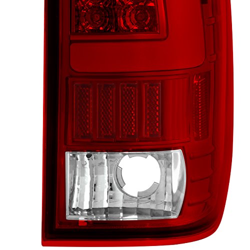 Akkon - For 97-03 Ford F150 99-07 F250 F350 Super Duty Red Clear Led Tube Tail Lights Lamps Pair Left And Right