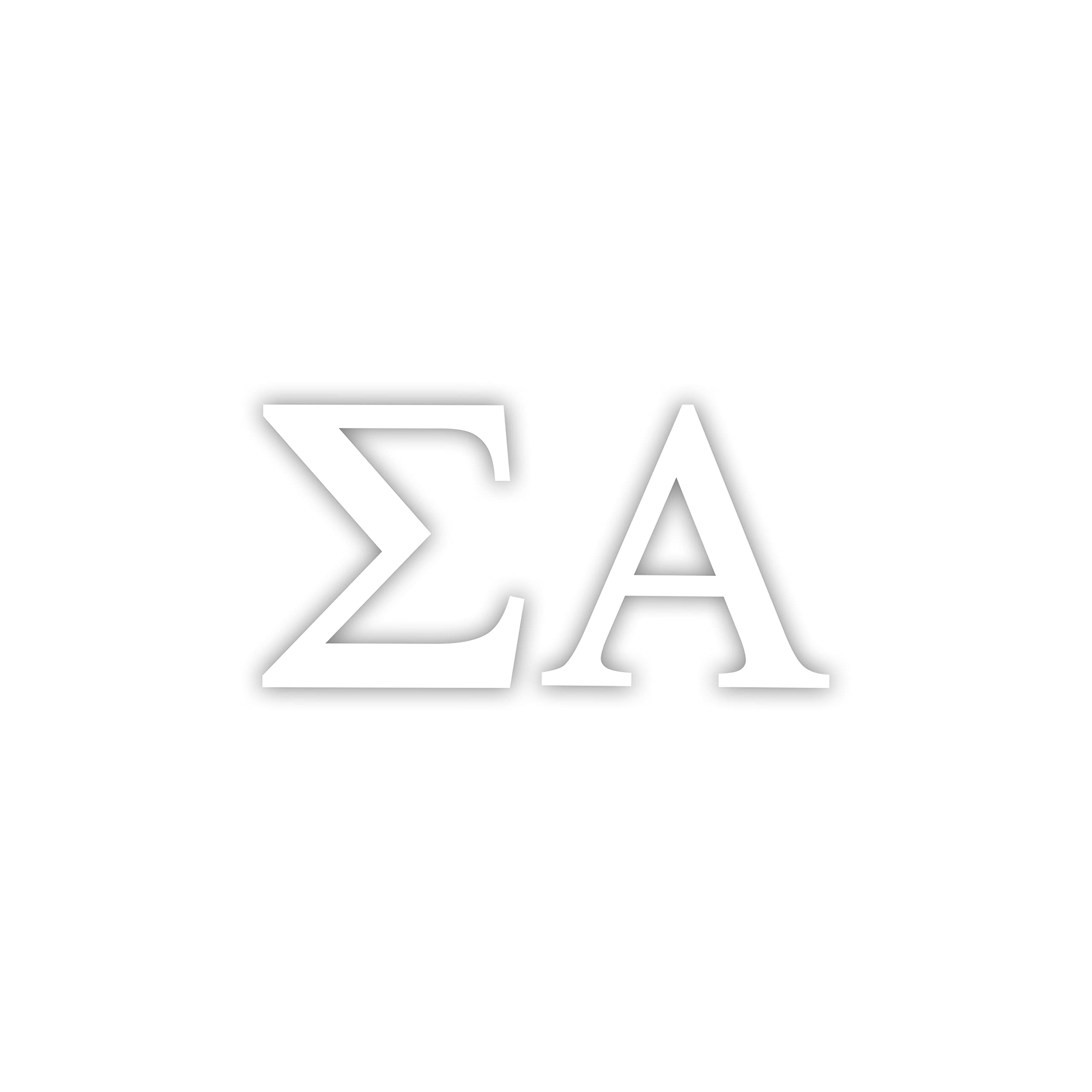 Pro-Graphx Sigma Alpha Greek Sorority Sticker Decal, 2.5 Inches Tall, White